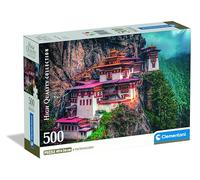 Clementoni Collection - The Tiger's Nest, Puzzle 500 Piezas para Adultos, Paisaje de Monasterio del Himalaya, Materiales Sostenibles, 49 x 36 cm