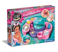 Clementoni Crazy Chic - Cool Nail Art - Set decoración de uñas, Juego Creativo, Taller de uñas con esmaltes y secador de esmaltes, manicura Infantil, Idea de Regalo para niñas de 6 años