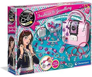 Clementoni Crazy Chic Fashion and Jewellery, Abalorios Collares y Pulseras Infantiles, 6 años (18598)