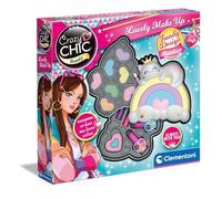 Clementoni - Crazy Chic Lovely Make Up Arcoíris - Estuche Superglamuroso, Paleta De Colores Y Esmaltes Colorados, 2 Bandejas De Sombras De Ojos, Maquillaje De Moda Infantil, Niñas 6-8 Años, 18793