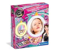 Clementoni Crazy Chic - Maquillaje Unicorn Mirror, Neceser de Maquillaje Lavable para niñas a Partir de 6 años, Juego Completo con cosméticos y luz LED, Juego Creativo e Idea de Regalo, 18855