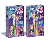 Clementoni Create Your K-Pop Pens - Kit de Bolígrafos Personalizables Zoey, Mira, Rumi y Jinu, Fábrica de Bolis con Tintas de Colores e Inspiración Demon Hunters, Manualidades - 84296
