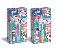 Clementoni Create Your Pens - Kit de Bolígrafos Personalizables Hello Kitty, Kuromi y My Melody, Fábrica de Bolis con Tintas de Colores y Accesorios Sanrio, Manualidades - 84295