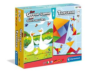 Clementoni Dell'Oca + Tangram Mesa, Juego de Mesa para Toda la Familia, 1-6 Jugadores, 6 años +, Made in Italy, Multicolor, 16301