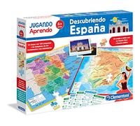Clementoni - Descubriendo España, Juego Educativo Infanti - A Partir de 6 años - Puzzle Doble Cara del Mapa Físico y Político - Aprende Geografía y Cultura Española, 55119
