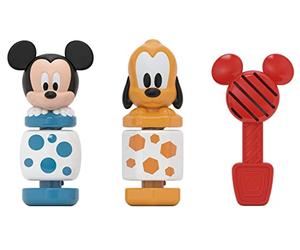 Clementoni - Disney Baby Mickey Construye y Juega - Juego de construcciones Infantil, para desarrollar la psicomotricidad Fina y Las Habilidades manuales - Juguete bebé 18 Meses (17814)