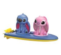 Clementoni Disney Baby - Stitch & Angel Surf Flotante, Juego de baño para niños a Partir de 6 Meses, Goma Suave sin Agujeros, antimoho, con hélice giratoria, 17627