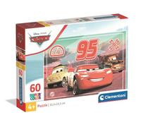 Clementoni - Disney Cars - Puzzle Infantil Super Color, 60 Piezas, Rompecabezas para niños de 4+ años, Rayo Mcqueen y Mate, Colores Vibrantes, Desarrollo lógico y Manual, 33,5 x 23,5 cm, 26317