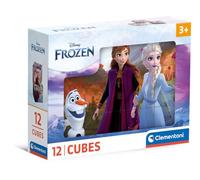Clementoni- Disney Frozen Paquete Cubos para Armar 6 Imágenes Distintas, Puzzle Infantil 3-5 Años De 12 Piezas, 41192, Multicolor