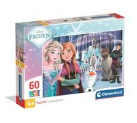 Clementoni - Disney Frozen - Puzzle Infantil Super Color, 60 Piezas, Rompecabezas para niños de 4+ años, Elsa, Anna y Olaf, Colores Brillantes, Desarrollo lógico y Manual, 33,5 x 23,5 cm, 26318
