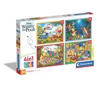 Clementoni- Disney Infantil 4 1: Puzzles de 12, 16, 20 y 24 Piezas Winnie The Po
