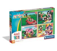 Clementoni - Disney Jr. Mickey Mouse Clubhouse Super Color 4 en 1 - Set de Puzzles Infantiles Progresivos (12, 16, 20 y 24 Piezas), Edad 3+, 19 x 14 cm, 21755