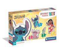 Clementoni - Disney Stitch My First Puzzles - Set de 4 Puzzles Infantiles Progresivos (3, 6, 9 y 12 Piezas), Edad 2+, Piezas Troqueladas de Stitch y Angel, 20595