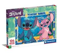 Clementoni - Disney Stitch Supercolor Stitch-104 Piezas Niños 6 Años, Puzzle Dibujos Animados Made in Italy, Color Multilingüe, 27573