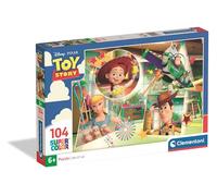 Clementoni - Disney Toy Story - Puzzle Infantil Super Color, 104 Piezas, Rompecabezas para niños de 6+ años, Woody, Buzz y Jessie, imágenes Vibrantes, lógica y destreza Manual, 38 x 27 cm, 25009
