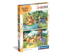 Clementoni - Disney Winnie The Pooh Supercolor Puzzle - Set de 2 Puzzles Infantiles de 60 Piezas Cada Uno con Ilustraciones de los Personajes del Bosque de los Cien Acres, Desde 4 Años - 24838