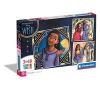 Clementoni- Disney Wish 3 Puzzles Infantiles De 48 Piezas, para Niños 5-7 Años, Desarrolla La Concentraciòn Mentàl Y La Logica, 25310, Multicolor