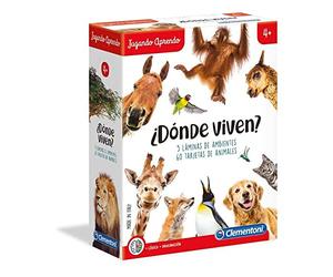 Clementoni- ¿Donde Viven? - Juego Educativo Animales; Juguete Animales niños 4 años, Juguete en español (55301)