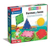 Clementoni Juego educativo Montessori Formas y Lazos – Geometría, Español, 3+ Mediano