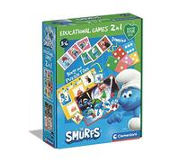 Clementoni Educational Games-2 in 1 The Smurfs-Juego Educativo 3 años (Italiano, Inglés, Francés, Alemán, Español, Holandés Y Polaco), Made In Italy, Multicolor (18285),Exclusivo en Amazon