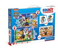 Clementoni - Edukit 4 En 1 Paw Patrol - Juego Educativo Que Incluye Un Puzzle De 30 Piezas, Un Puzzle De 48 Piezas, Juego De Memoria Y 6 Cubos De Tus Personajes Favoritos, Juguete Niños 3 Años