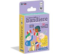 Clementoni -El Juego de Banderas de Cartas, Multicolor, 16564, 6-99 años