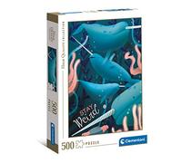 Clementoni- Animales Fantastic Animals Narval - Puzle para Adultos, 500 Piezas, Fabricado en Italia, Color Cranberry (35099)