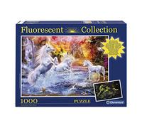 Clementoni FluorescentPuzzle Diversión Familiar Wild Unicorns