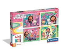 Clementoni Gabby's Dollhouse Super Color 4 en 1 - Set de Puzzles Infantiles Progresivos (12, 16, 20 y 24 Piezas), Edad 3+, Escenas Mágicas de la Casa de Muñecas, 19 x 14 cm, 21752