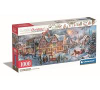Clementoni Getting Ready For Christmas, Puzzle Panorama de 1000 Piezas para Adultos y Niños de 14 Años, Caja Compacta, Juego de Habilidad para Toda La Familia, Fabricado en Italia - 39927