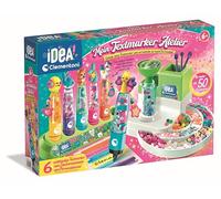 Clementoni Idea 59428 - Juego de rotuladores fluorescentes para manualidades con más de 50 accesorios, juego de manualidades para hacer bolígrafos, juguetes creativos y juego de regalo para niños a
