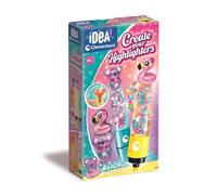 Clementoni Idea - Create Your Highlighters Beach Buddies, Kit Creativo para niños a Partir de 6 años, subrayadores Personalizables con Decoraciones y Personajes de Playa, 18396