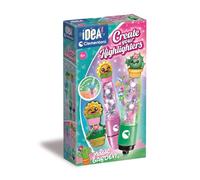 Clementoni Idea - Create Your Highlighters Garden, kit creativo para niños a partir de 6 años, subrayadores personalizables con adornos y personajes, 18397