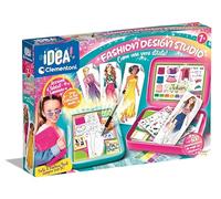 Clementoni Idea-Fashion Designer, pizarra luminosa, juego creativo para niña de 6 años, multicolor, soporte plegable, parte superior ligera, dibujos, patrones y bolígrafo