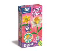 Clementoni Idea - Create Your Flowers, kit creativo para componer flores, niños a partir de 8 años, con 2 narcisos de papel para montar y personalizar, idea de regalo de juego, fabricado en Italia