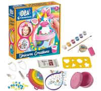 Clementoni - Idea-Surprise Box-Rainbow manualidades 7 años, kit pintura para niños tema unicornio, 4 creaciones diferentes, Made in Italy, multicolor, mediano, 18690