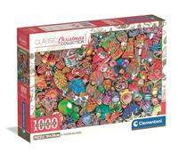 Clementoni - Impossible Christmas Collection Puzzle Jolly Christmas - Rompecabezas Adulto de Desafío de 1000 Piezas con Ilustración MGL de Adornos Navideños - 37130
