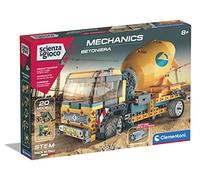 Clementoni - Italia Scienza Build-Camión Hormigonera-Juego de construcción Infantil, Laboratorio mecánico, Juego científico 8 años (versión en Italiano) -Made in Italy, Multicolor, Grande, 19296