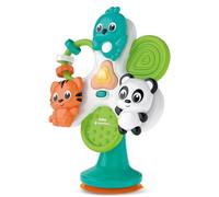 Clementoni - Juego con Ventosa para Trona, Round & Round Animals - Juego Interactivo con Animales para la Primera Infancia, Molinillo para niños de 1 año, Pilas Incluidas, 17915