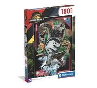 Clementoni - Jurassic World - Puzzle Infantil Super Color, 180 Piezas, Rompecabezas para niños de 7+ años, Dinosaurios y acción, imágenes Vibrantes, lógica y destreza Manual, 48,5 x 33,5 cm, 29114