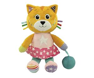 Clementoni - Katy la Gatita, Peluche bebé Desde 0 Meses. Peluche en Caja, para Jugar también con la Caja como Escenario. Una simpática gatita de Peluche para acompañar al bebé. (17762)