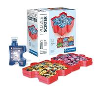 Clementoni - Kit de Accesorios para Puzzles: Clasificador de 6 Contenedores y Pegamento Líquido 200 ml con Esponja Aplicadora, Protector Transparente de Secado Rápido - 83214
