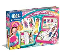 Clementoni Kits Fashion Designer-Juego Dibujo, Pizarra con luz, Pintar y Crear Looks. Incluye bocetos, Accesorios y propuestas para diseñar la Moda a tu Gusto-Juguete 7 años (18776), Multicolor