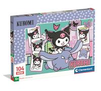 Clementoni - Kuromi Super Color - Puzzle Infantil de 104 Piezas, Edad 6+, Escena Kawaii con Kuromi y Baku, 48,5 x 33,5 cm, 25029