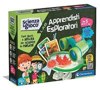 Clementoni Lab-Aprendizajes Experimentos de Ciencia, Kit Explorador, Juego Científico Niños 5 Años, Taller, con Prismáticos, Made in Italy, Color Italiano, 19363