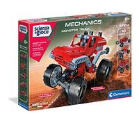 Clementoni- Laboratorio di Meccanica-Monster Trucks Science Museum Juego de construcción, Multicolor, Medio (19087)