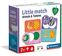 Clementoni - Little Match-Animales y Texturas-6 Mini, Rompecabezas de encastre, Juego Educativo para niños de 2 años, Made in Italy, Multicolor, 16326