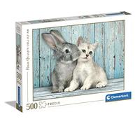 Clementoni-Los Pingüinos De Madagascar Puzzle 500 Piezas Gato Conejo (350049)
