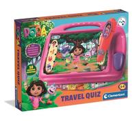 Clementoni - Maletín Travel Quiz Dora - Juego Educativo con bolígrafo Interactivo y 9 Tarjetas - Más de 180 tareas, Juguete Educativo Preescolar para Viajes, 16683