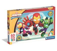 Clementoni - Marvel Iron Man and His Awesome Friends Super Color Maxi - Puzzle Infantil de 60 Piezas Extragrandes, Edad 4+, 62 x 42 cm, 26315